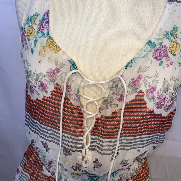 Free People floral and striped dress sz XS - Picture 2 of 6